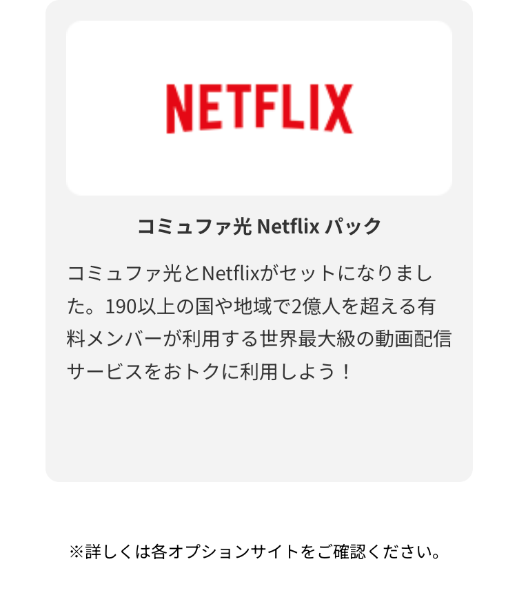 コミュファ光 Netflix パック